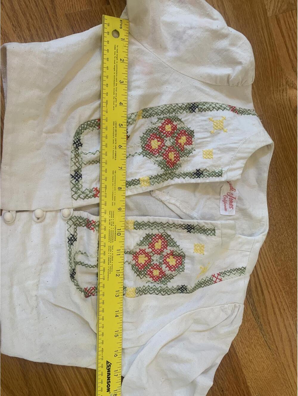 Vintage Andi Jones California Embroidered White Crop Jacket - Picture 5 of 9